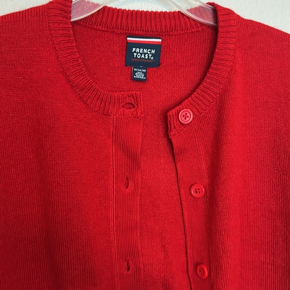 French Toast Girls' Anti-Pill Crew Neck Cardigan Sweater/ Buttons /packets - Picture 4 of 8